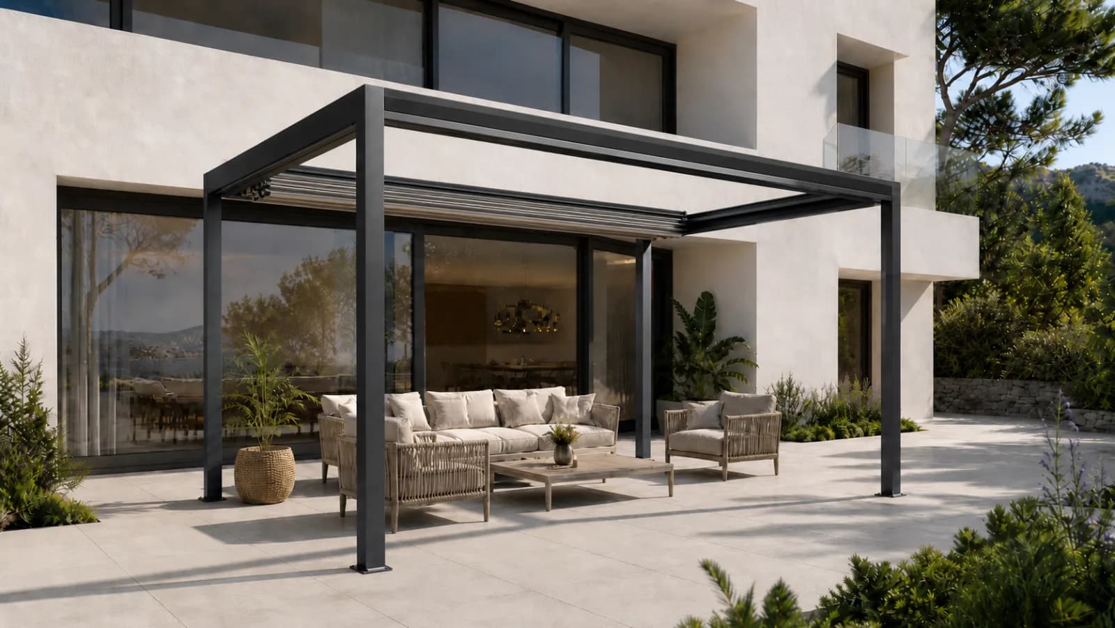 Luxa Aperio 800 Retractable Louvre Roof System — installation