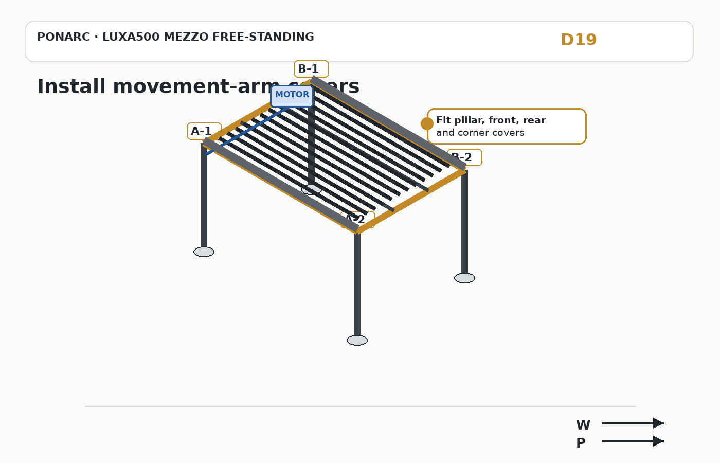 Install movement arms — illustration
