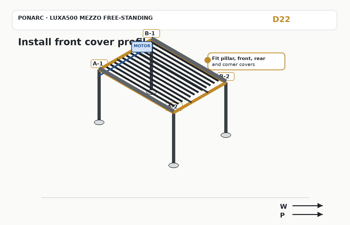 Install front cover profile — illustration