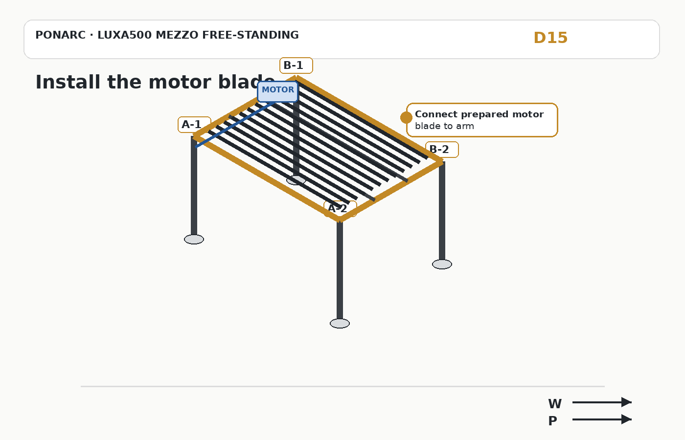 Install the motor blade — illustration