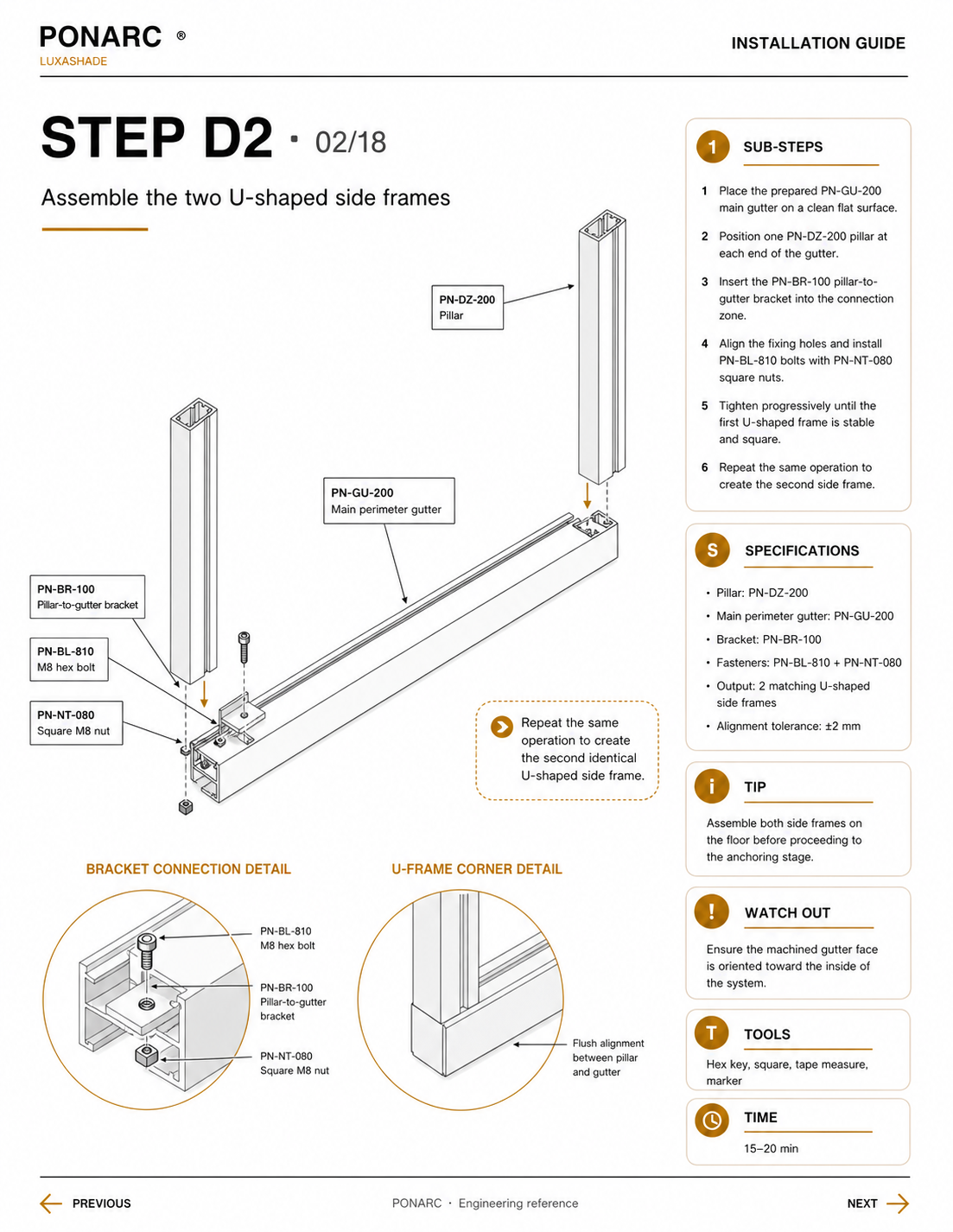 Assemble the two U-shaped side frames — illustration