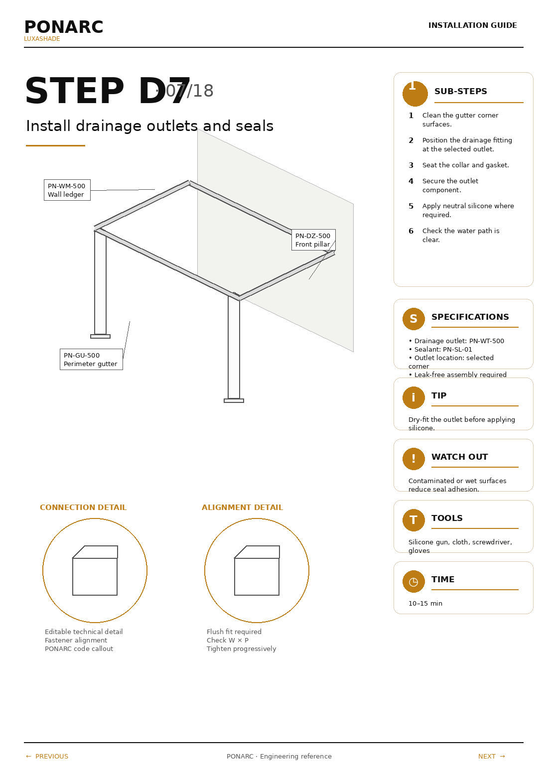 Seal corner joints — illustration